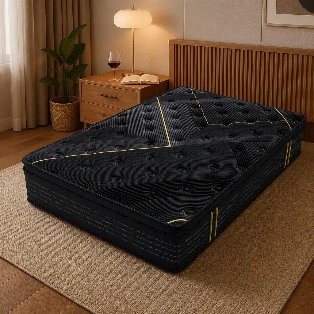 King Single Spring Mattress Bamboo Charcoal Euro Top 35cm Support