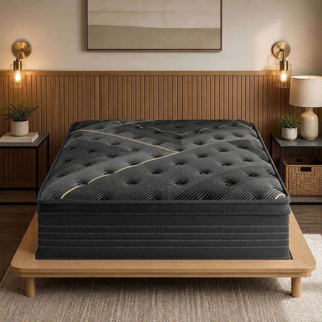 King Single Spring Mattress Bamboo Charcoal Euro Top 35cm Support