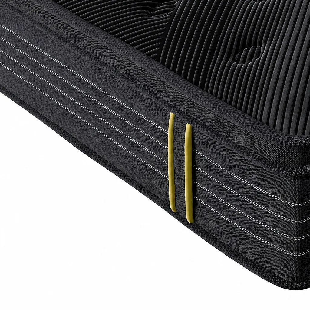 Spring Mattress Bamboo Charcoal Euro Top Double Bed Pocket Coil Support 188cm L x 138cm W 35cm Thickness