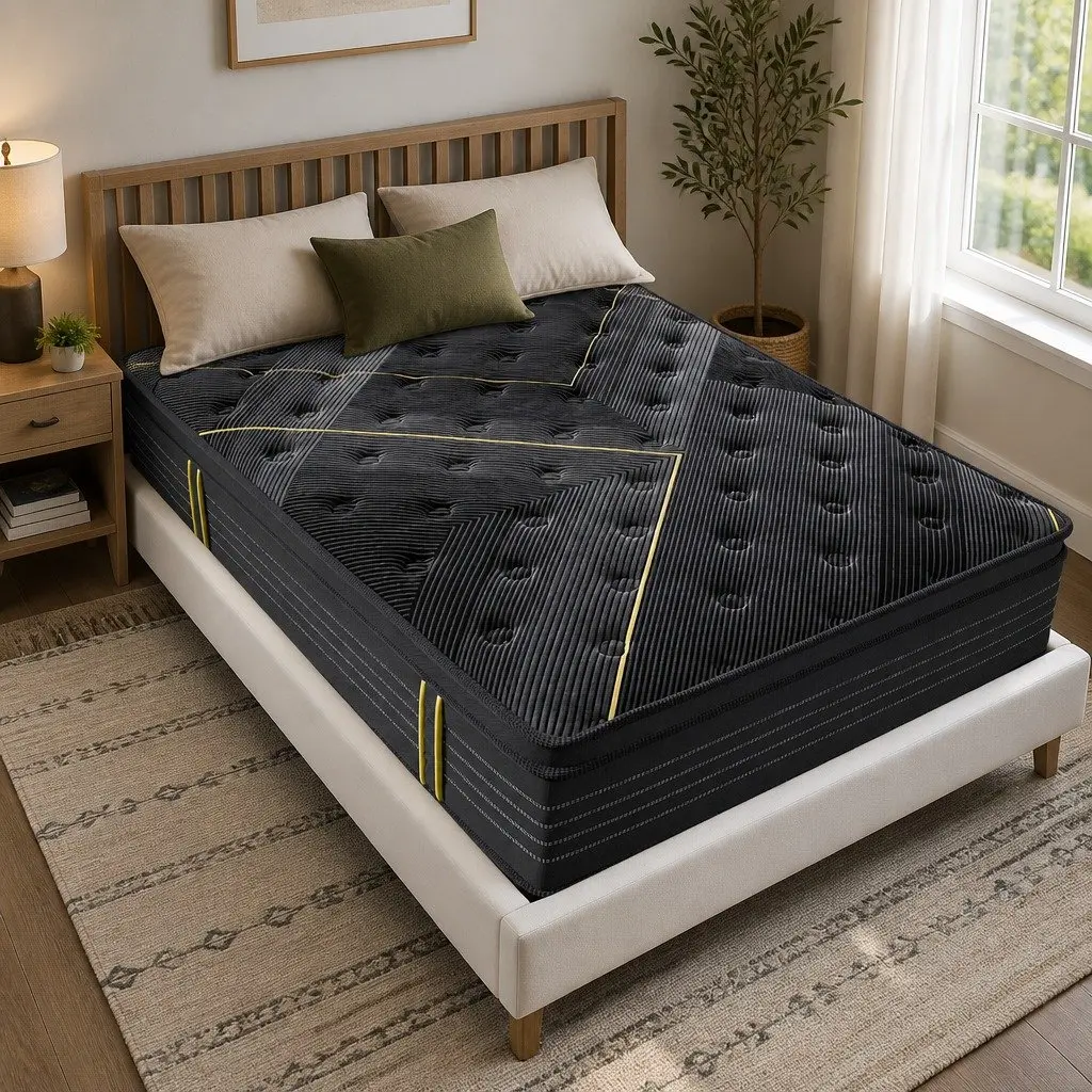 King Size Bamboo Charcoal Euro Top Spring Mattress