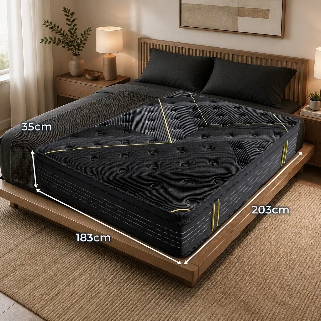 King Size Bamboo Charcoal Euro Top Spring Mattress