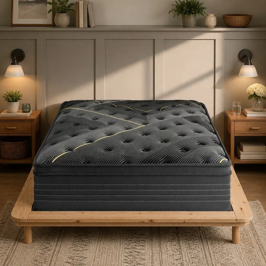 King Size Bamboo Charcoal Euro Top Spring Mattress