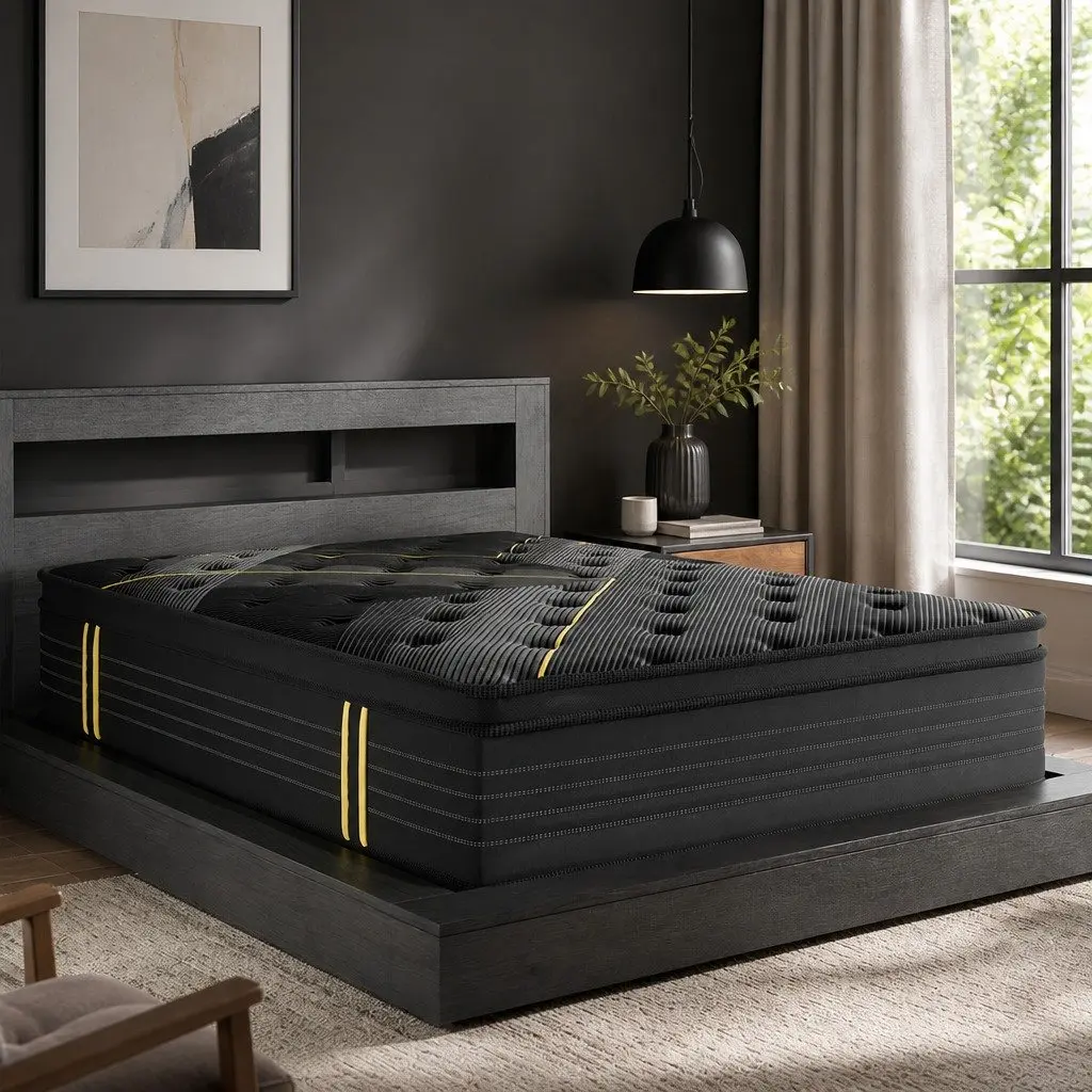 King Size Bamboo Charcoal Euro Top Spring Mattress