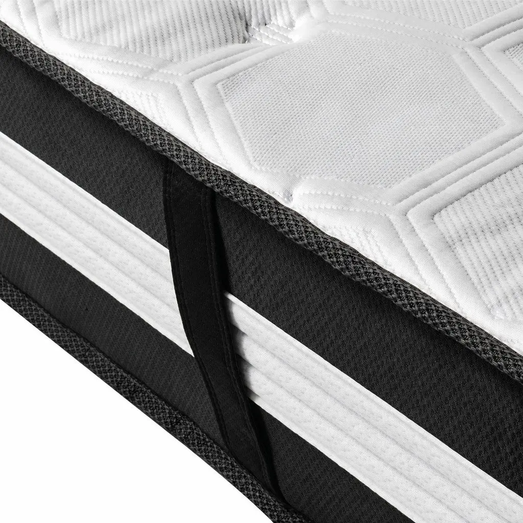 King Single Cooling Mattress 25cm Medium Firm 5 Zone Pocket Spring Ice Silk Cloth Cool Gel Infused Memory Foam