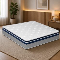 Pillow Top Double Spring Mattress with Pocket Coil Support