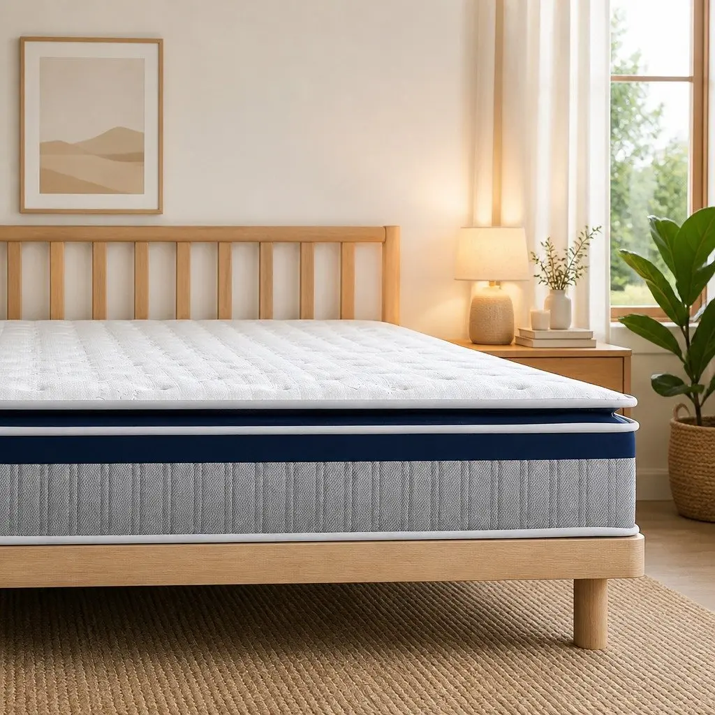 Pillow Top Double Spring Mattress with Pocket Coil Support