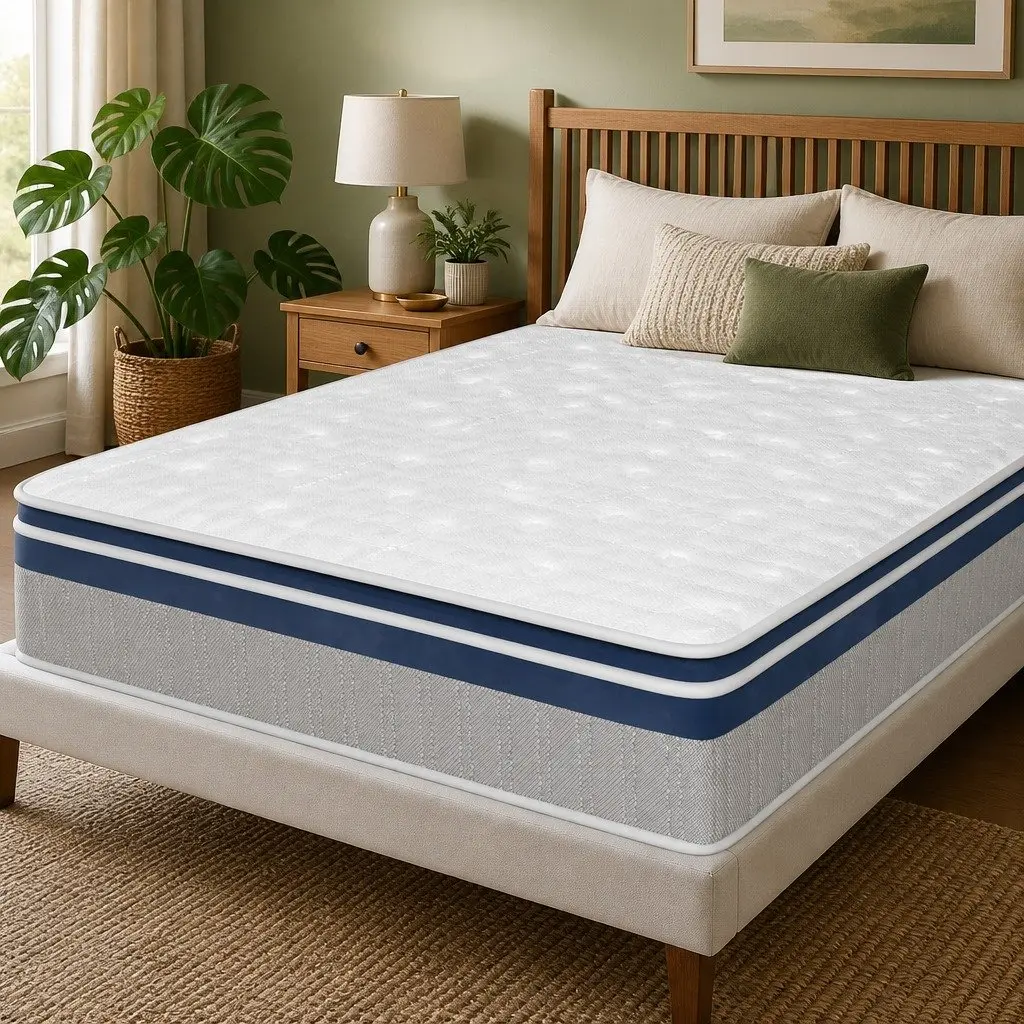 Pillow Top Double Spring Mattress with Pocket Coil Support