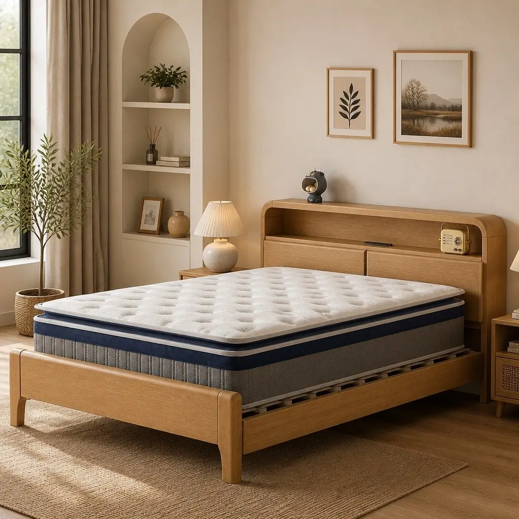 Pillow Top Double Spring Mattress with Pocket Coil Support