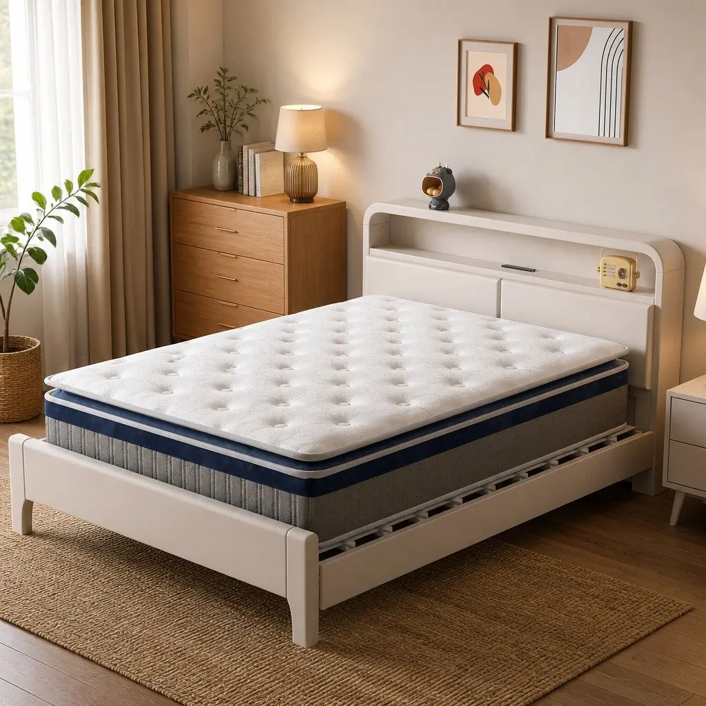King Single Pillow Top Spring Mattress with 32cm Support