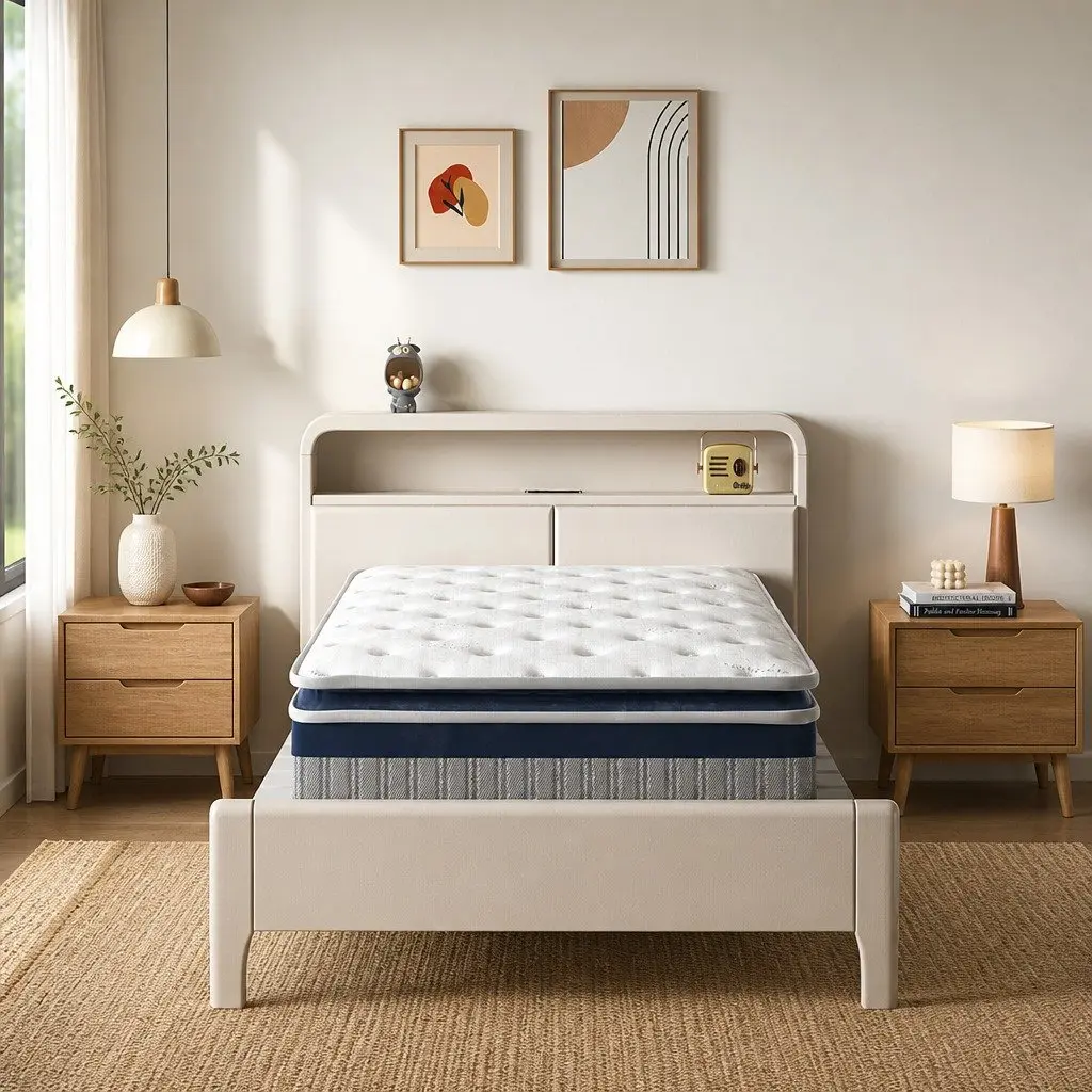 King Single Pillow Top Spring Mattress with 32cm Support