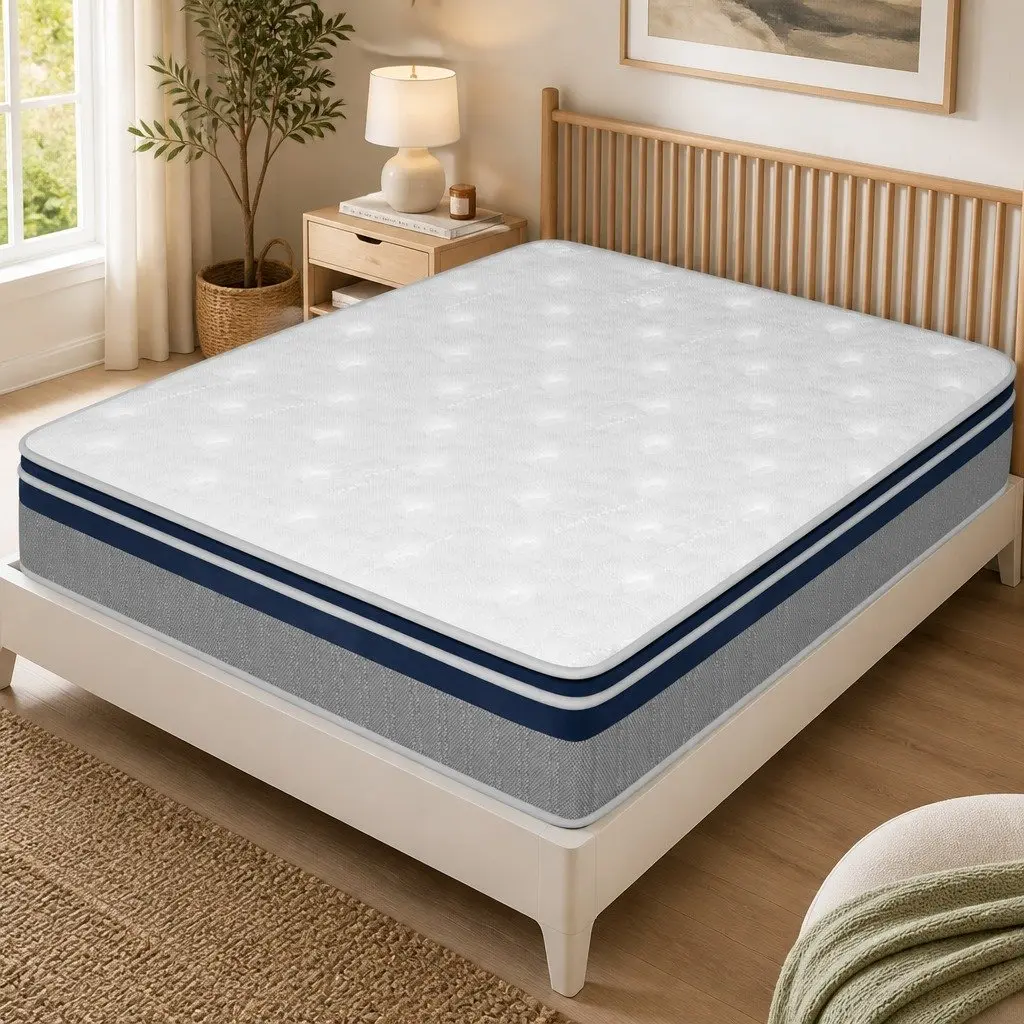 King Pillow Top Spring Mattress 32CM High Density Foam Pocket Spring Bed