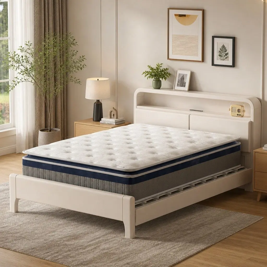 King Pillow Top Spring Mattress 32CM High Density Foam Pocket Spring Bed