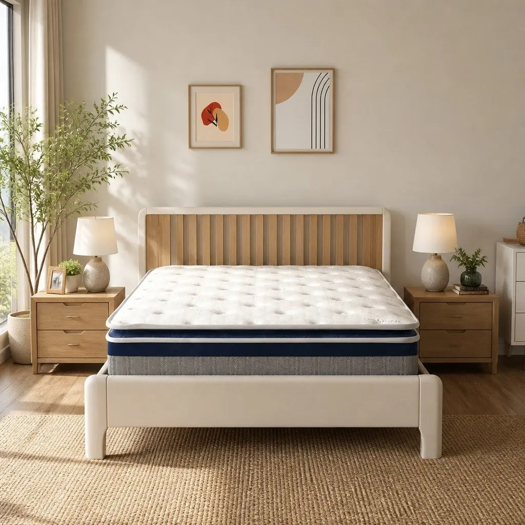 King Pillow Top Spring Mattress 32CM High Density Foam Pocket Spring Bed