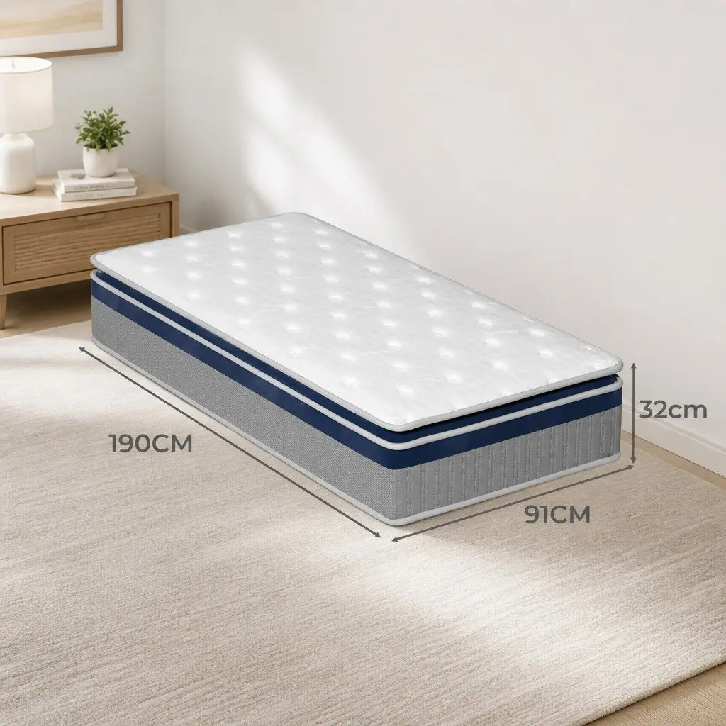 Single Pillow Top Spring Mattress with 7-Zone Support