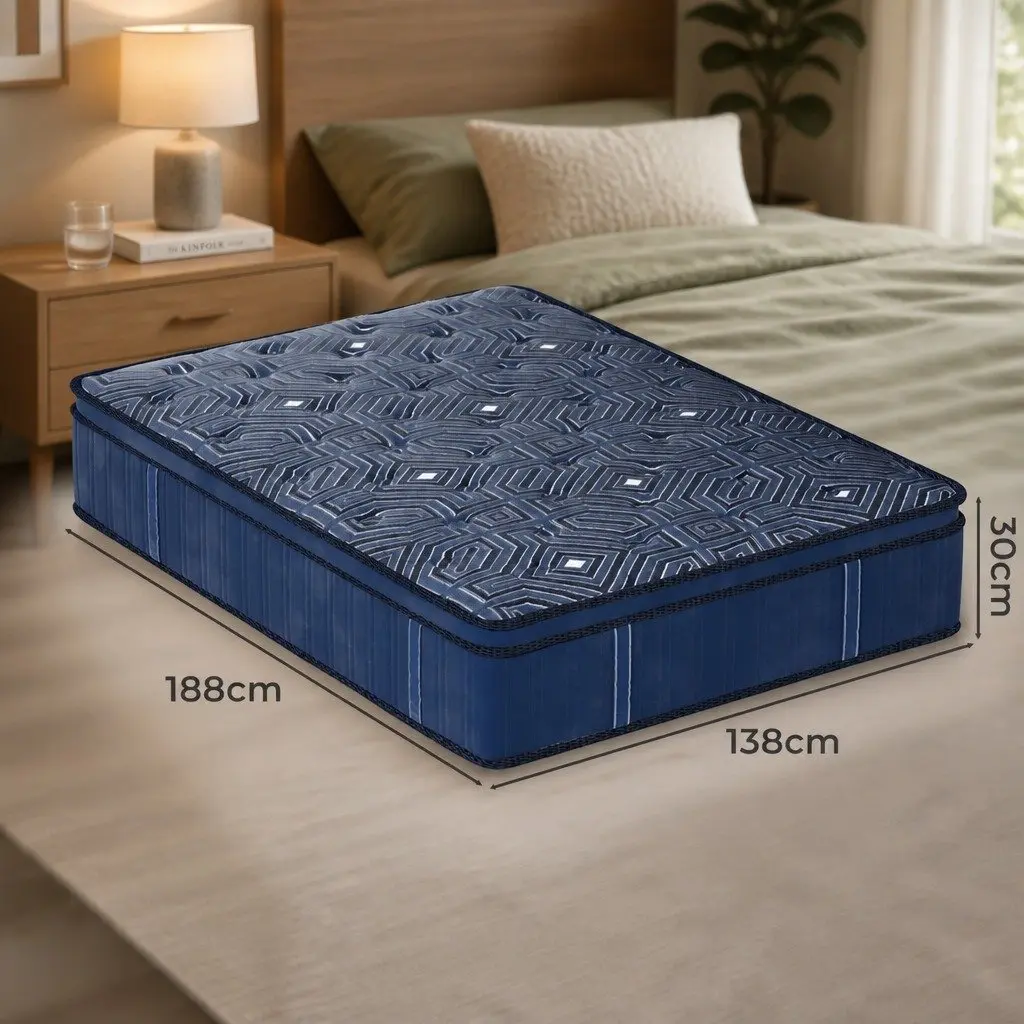 Double Euro Top Spring Mattress with Pocket Coil Support