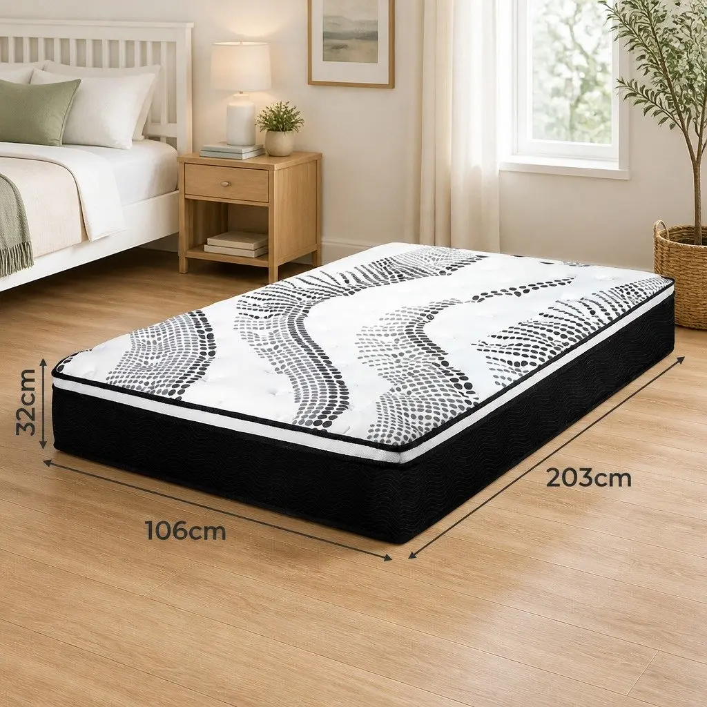 7 Zone Pocket Spring Mattress Hybrid Foam Support 32cm King Single