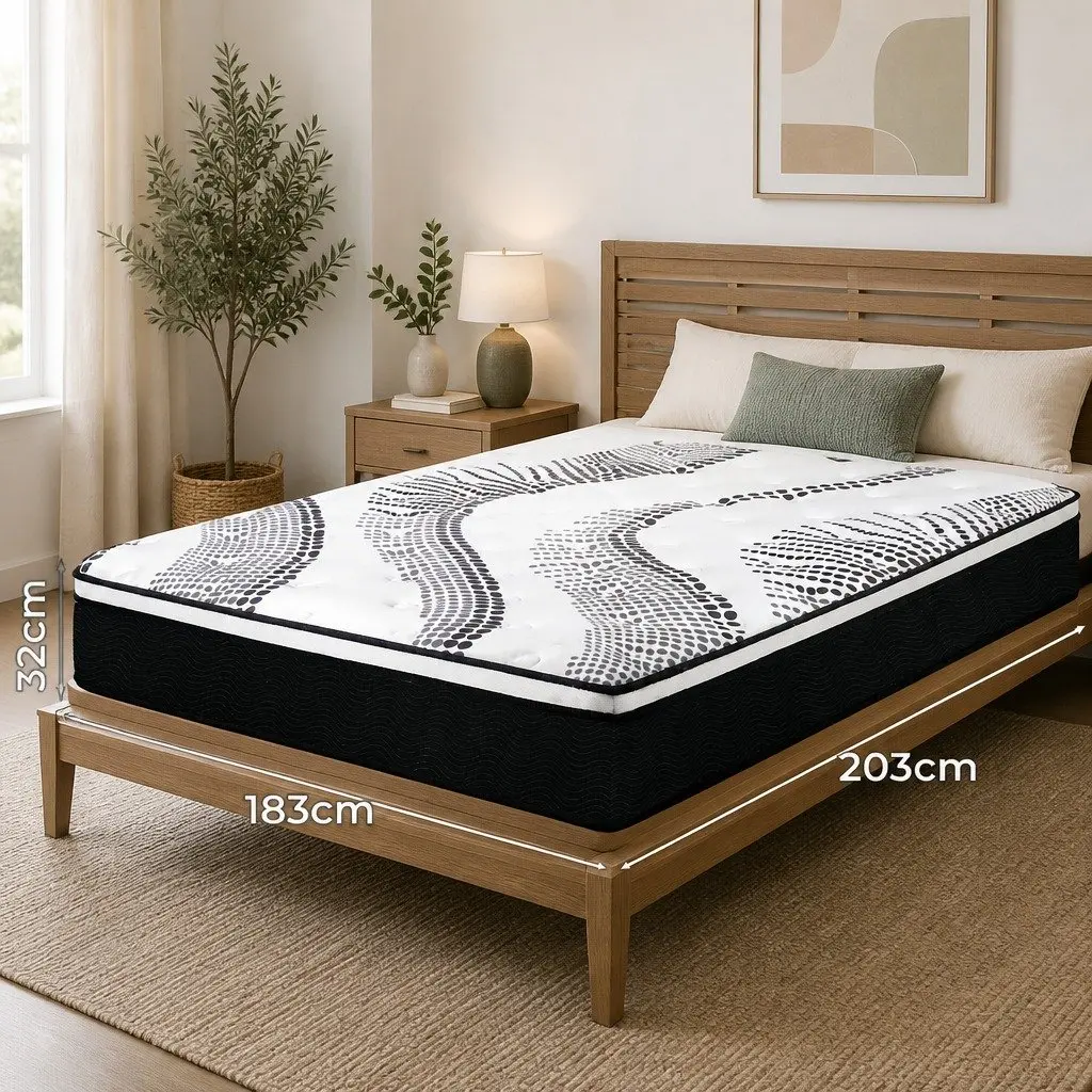 7 Zone Pocket Spring Mattress King Medium Firm Hybrid Foam Support Orthopedic