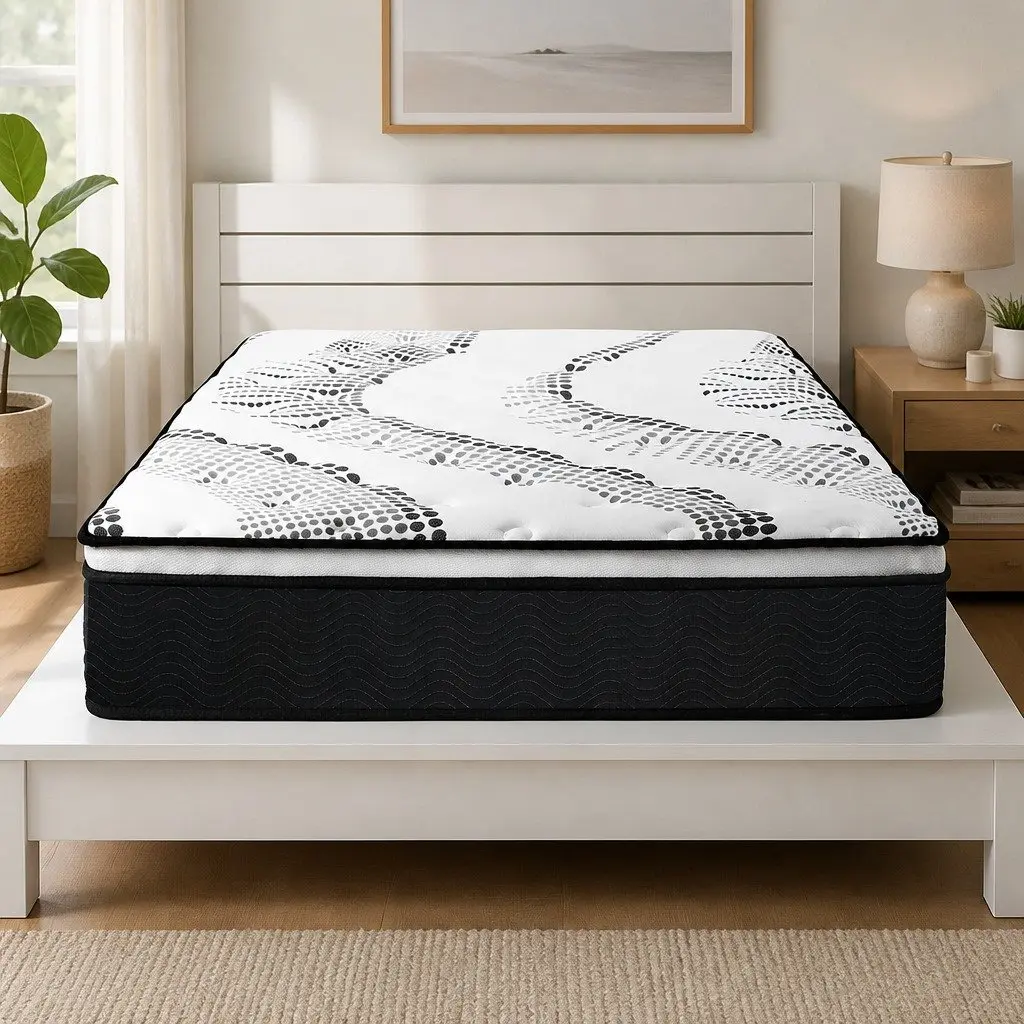Queen Mattress 7 Zone Pocket Spring Medium Firm Hybrid Foam Support Bed