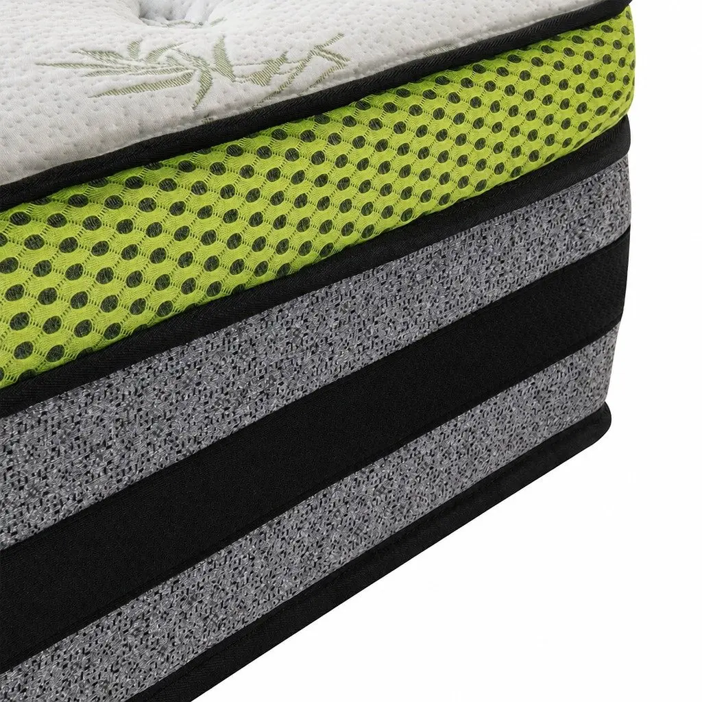 Pocket Spring Mattress Medium-Firm Cooling Gel Memory Foam King Size Knitted Bamboo Fibre Fabric