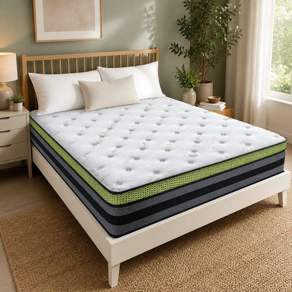 Queen Pocket Spring Mattress Medium-Firm 203x153cm Cool Gel Memory Foam