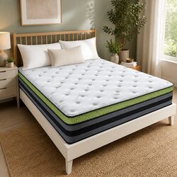 Queen Pocket Spring Mattress with Cooling Gel Memory Foam 203x153cm