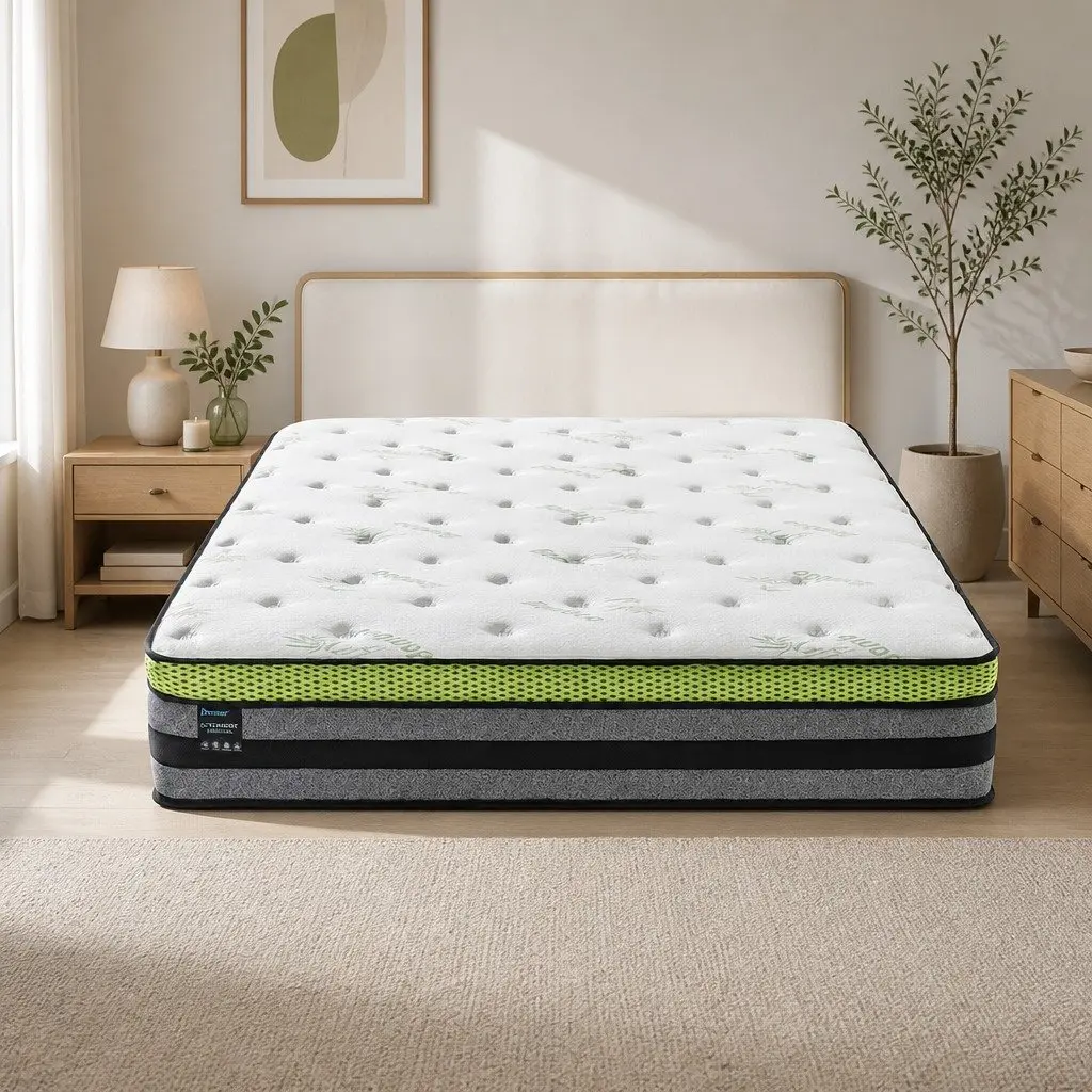 Queen Pocket Spring Mattress Medium-Firm 203x153cm Cool Gel Memory Foam