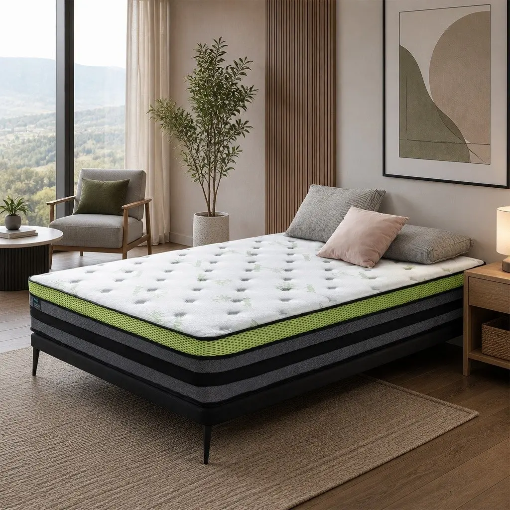 Queen Pocket Spring Mattress Medium-Firm 203x153cm Cool Gel Memory Foam