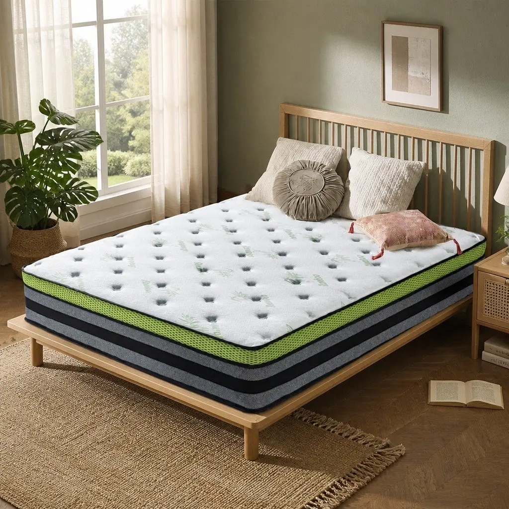 Queen Pocket Spring Mattress Medium-Firm 203x153cm Cool Gel Memory Foam