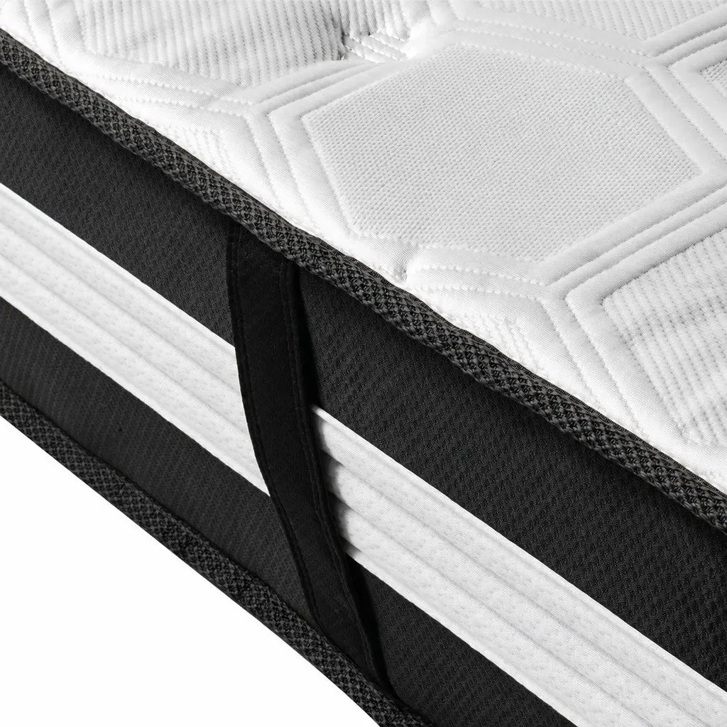 Double Pocket Spring Mattress 5 Zone 25cm Medium Firm Cool Gel Ice Silk Bed
