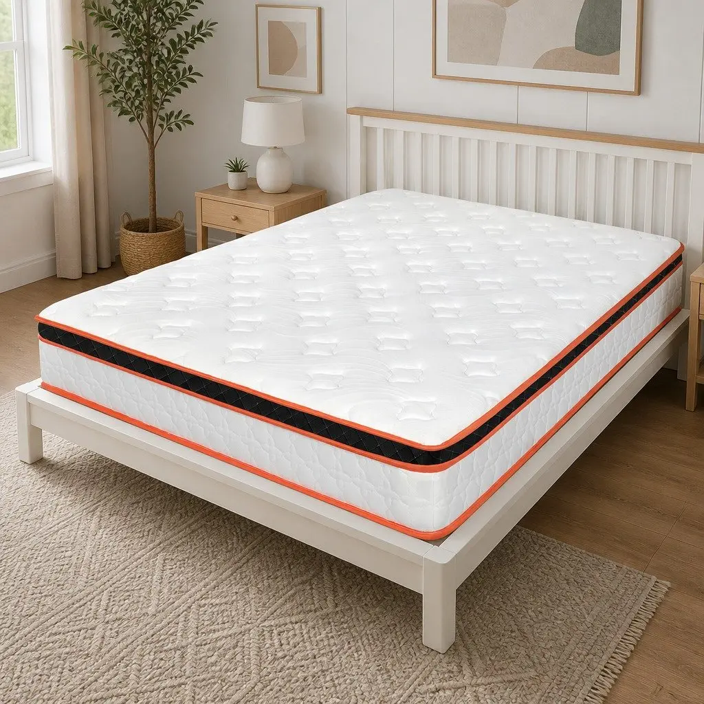 Pocket Spring Mattress Hybrid Foam Medium Firm Queen 7 Zone Support Orthopedic