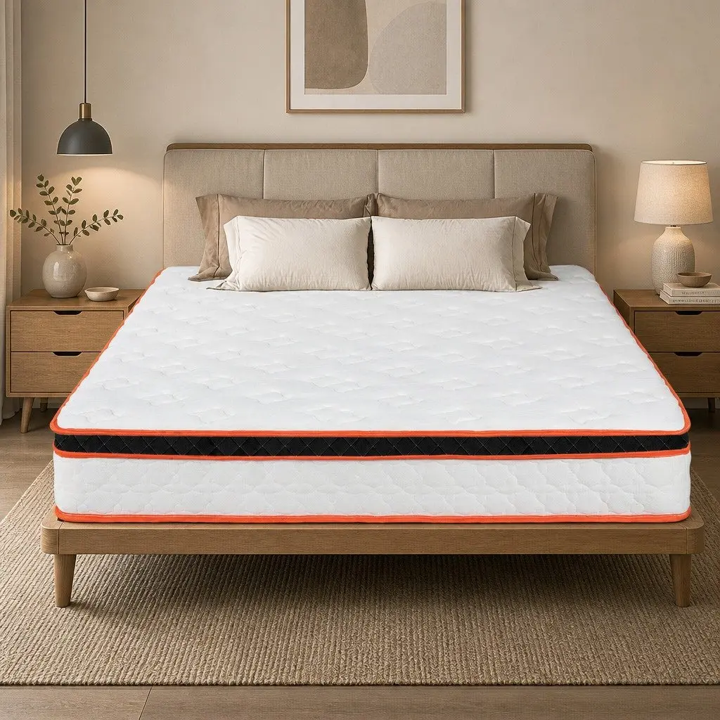 Pocket Spring Mattress Hybrid Foam Medium Firm Queen 7 Zone Support Orthopedic