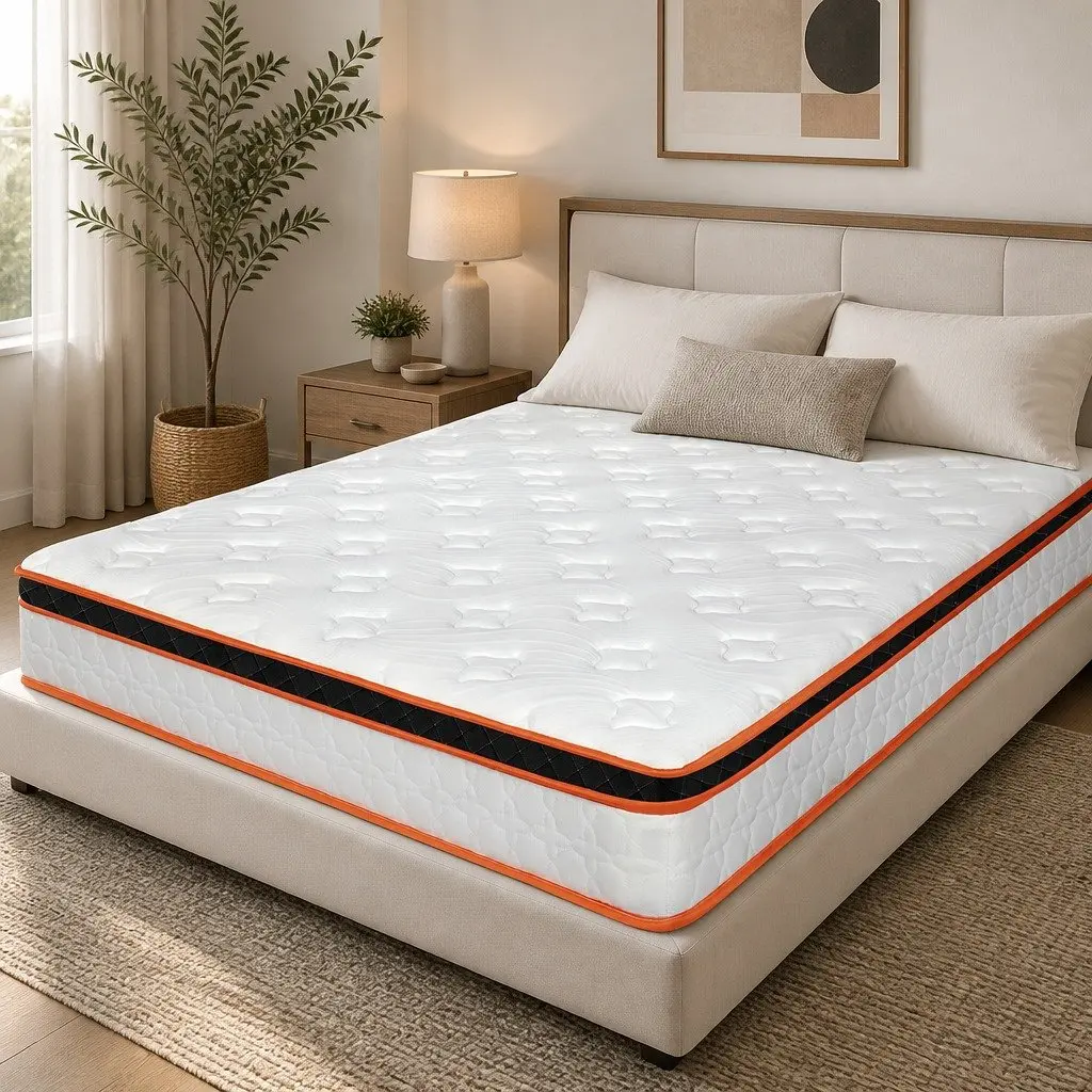 Pocket Spring Mattress Hybrid Foam Medium Firm Queen 7 Zone Support Orthopedic
