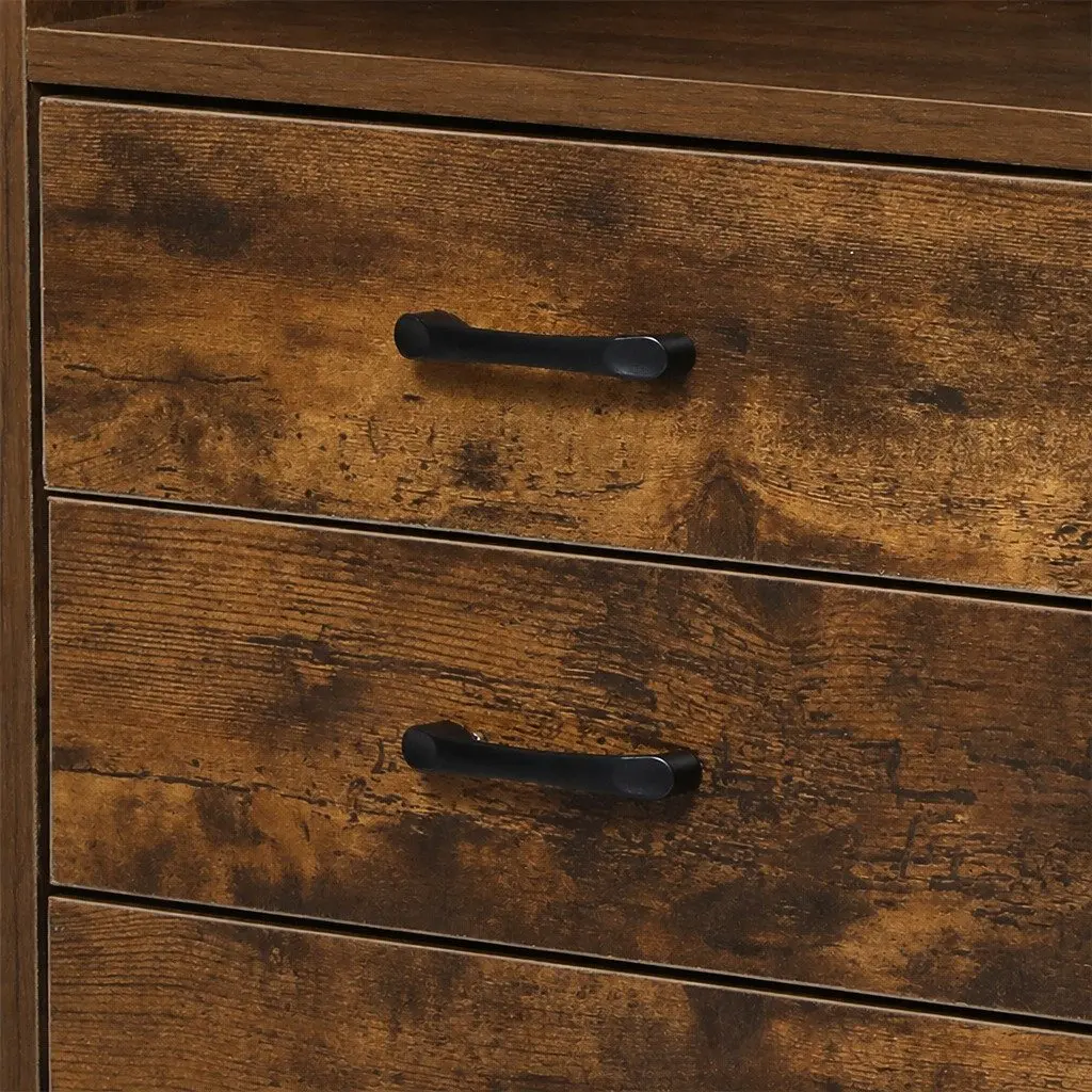 Oak Nightstand with LED Light and USB Charger