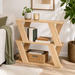 Compact Two-Tier Oak Side Table for Versatile Use