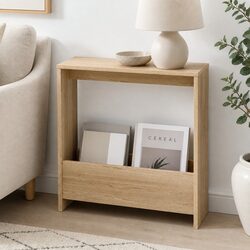 Compact Side Table with Magazine Rack Storage Modern End Table Small Living