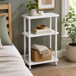 Compact 3-Tier Side Table with Modern White Design