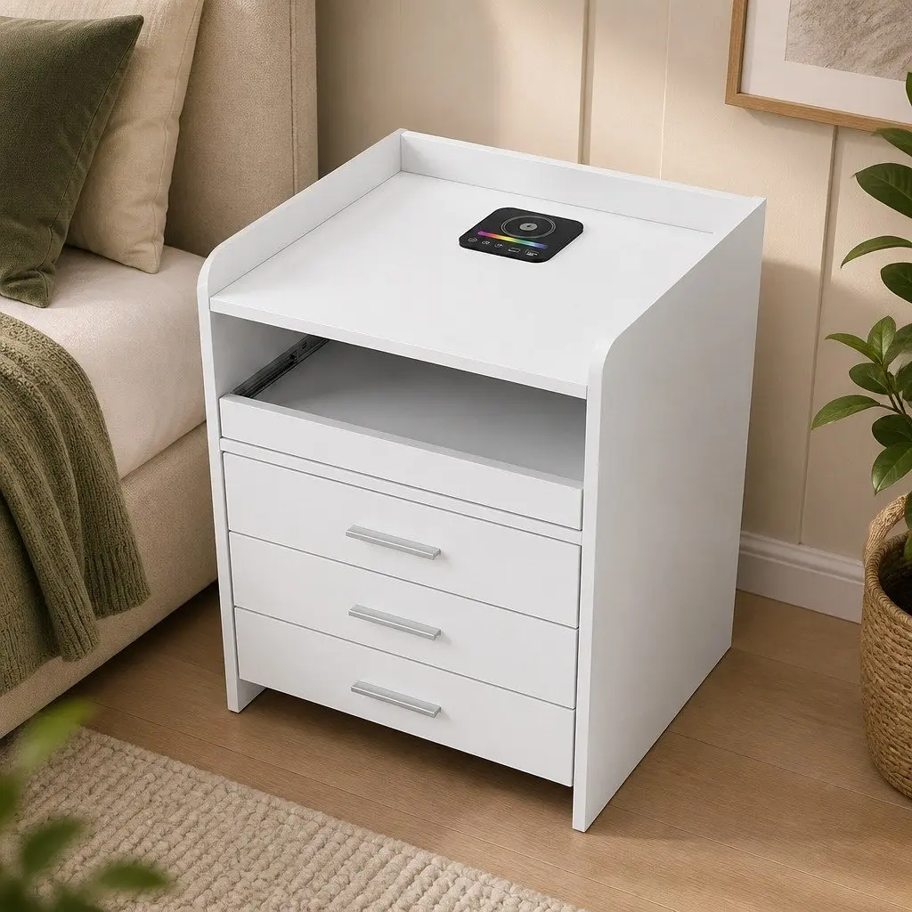 Nightstand with USB Charging and Motion Sensor Light