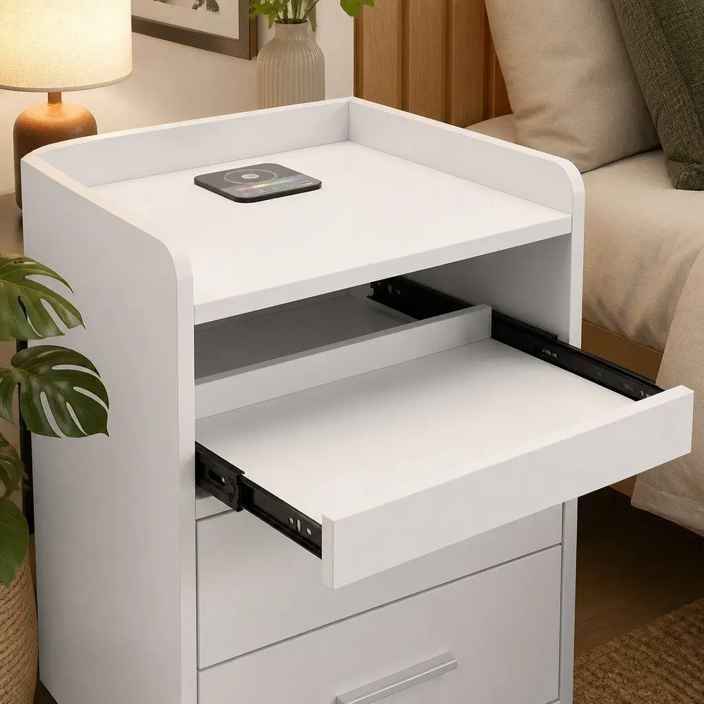 Nightstand with USB Charging and Motion Sensor Light