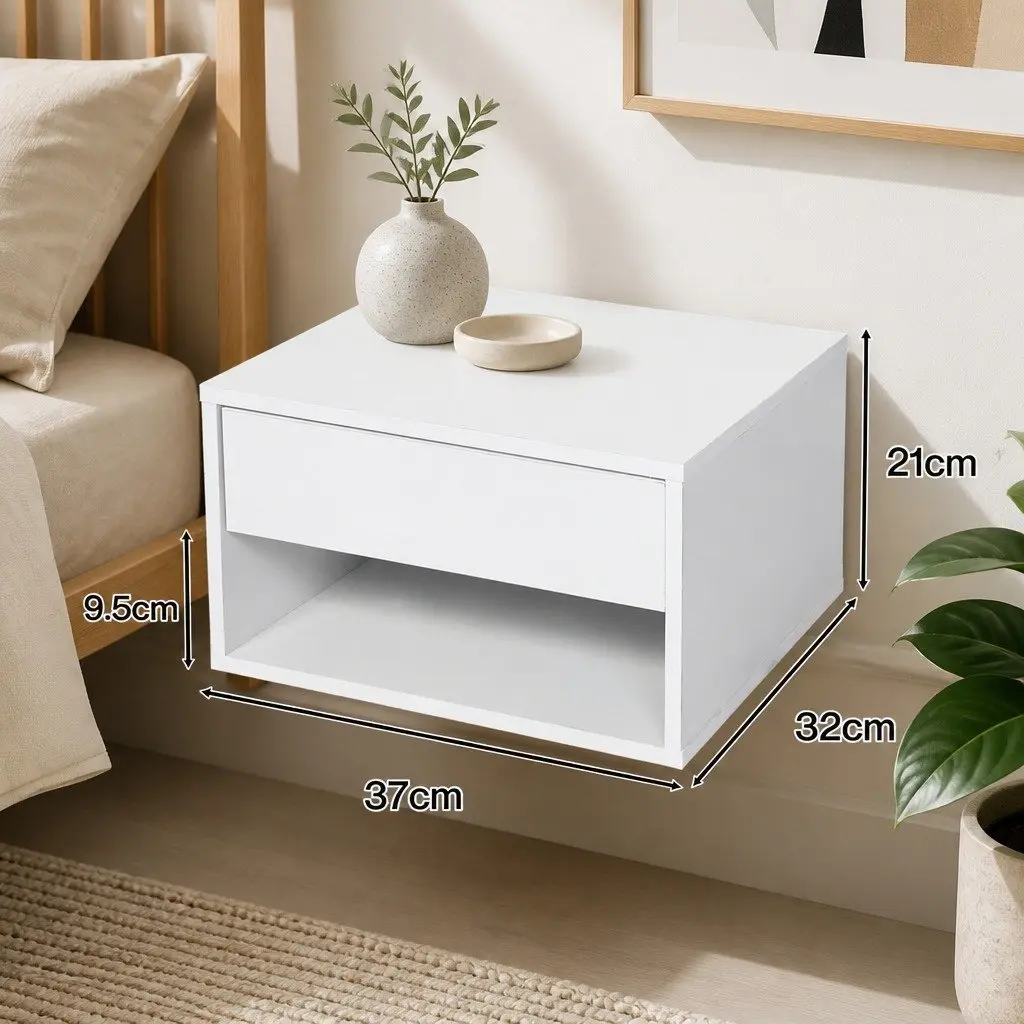 Set of 2 Wall Mount Floating Bedside Tables