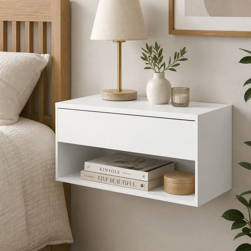 Set of 2 Wall Mount Floating Bedside Tables