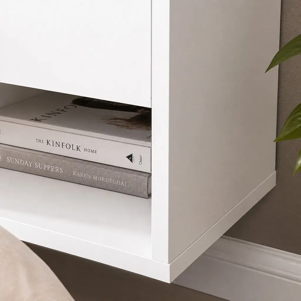 Set of 2 Wall Mount Floating Bedside Tables