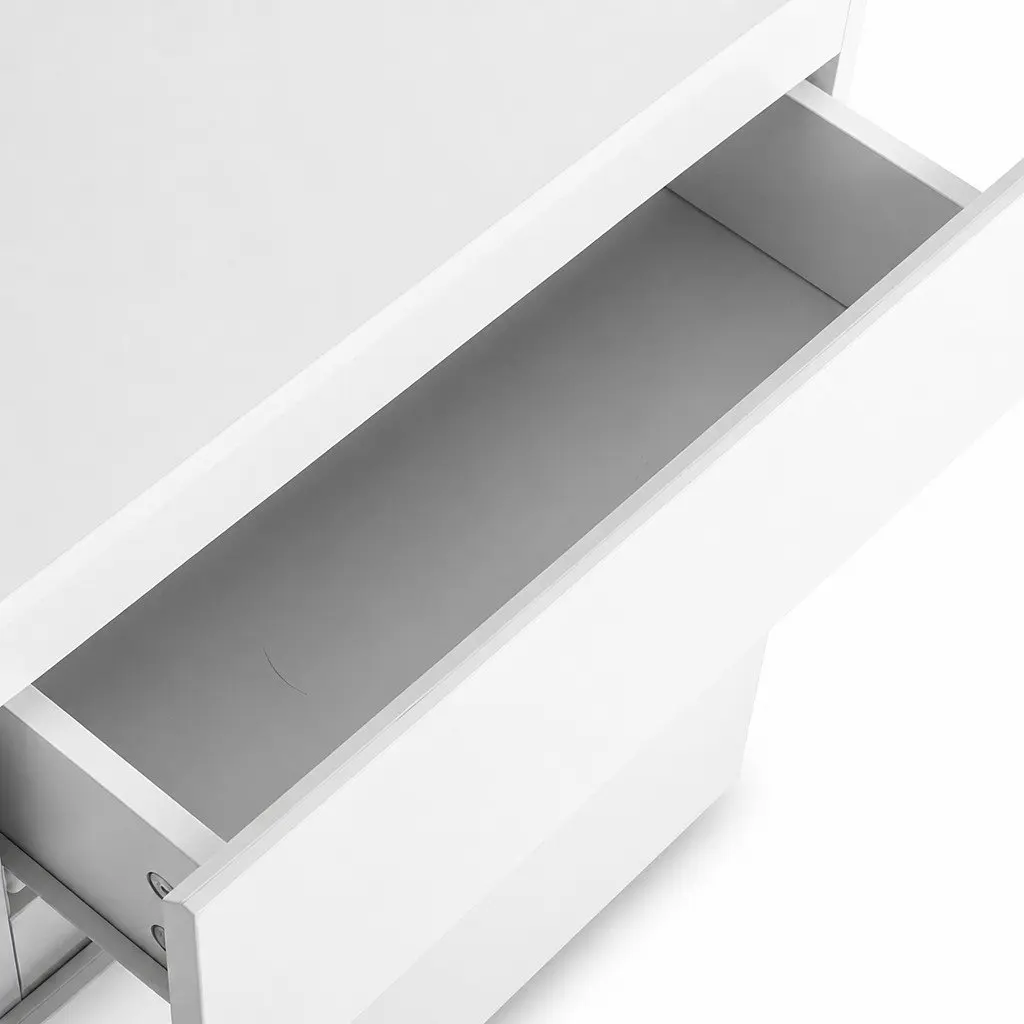 Bedside Table Side Table 3 Drawers Storage Nightstand Bedroom Cabinet White