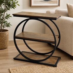 3 Tier Narrow Side Table Industrial End Table Storage Shelves Bedroom Living