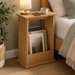 Narrow Side Table Magazine Rack Slim End Bedside Storage Bedroom Living Room