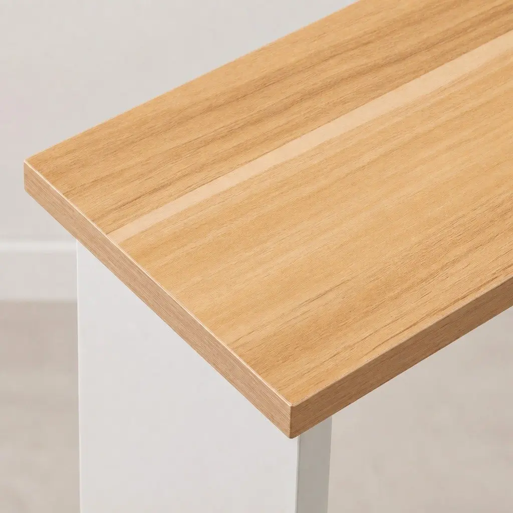 Slim Side Table Modern Rectangular Natural MDF with Melamine Coating 45cm L x 18cm W x 55cm H