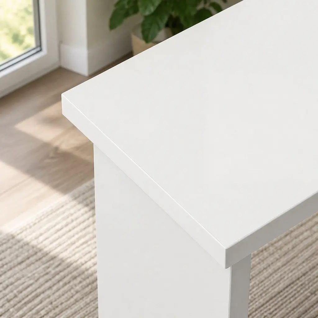 Narrow Side Table Modern White 45cm x 18cm x 55cm MDF with Melamine Coating
