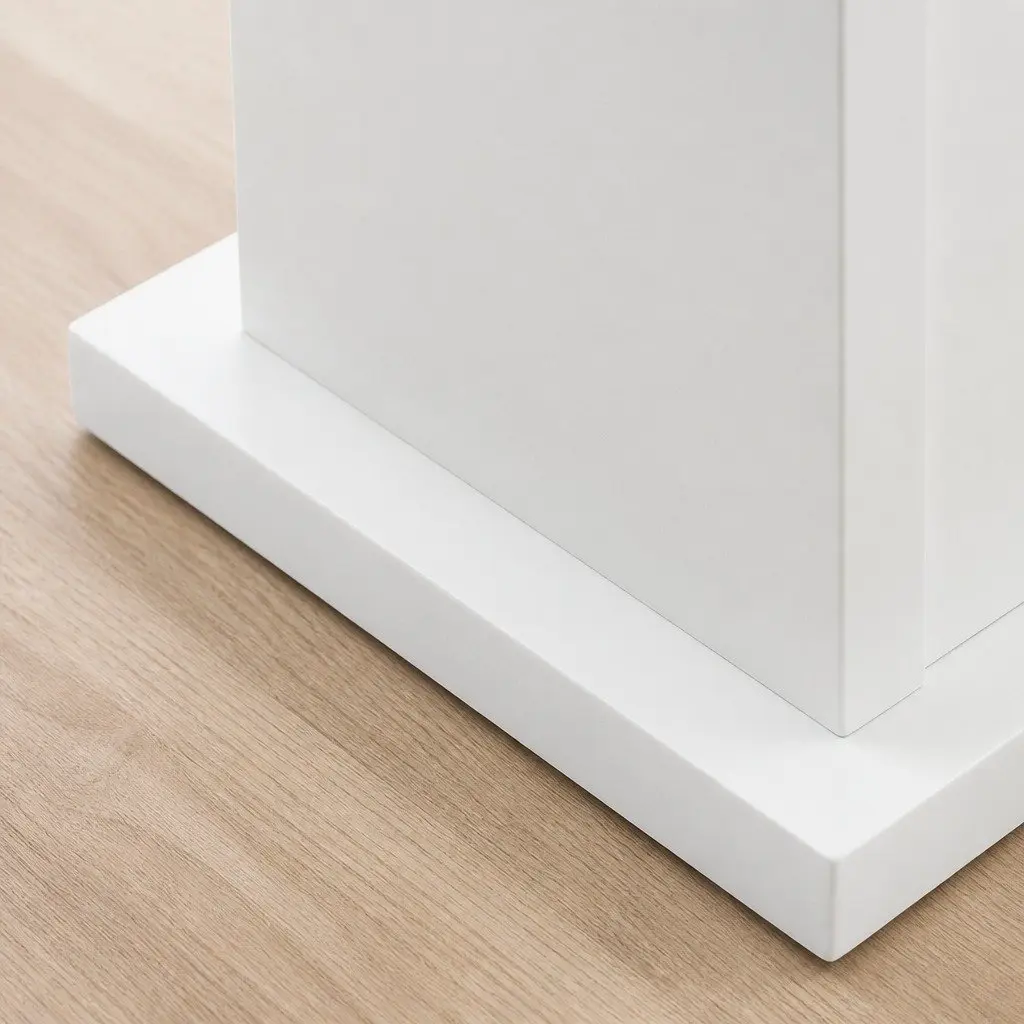 Narrow Side Table Modern White 45cm x 18cm x 55cm MDF with Melamine Coating
