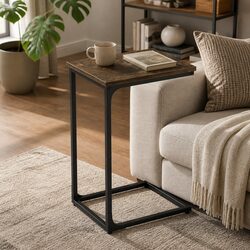 C-Shaped End Table for Living Room and Office