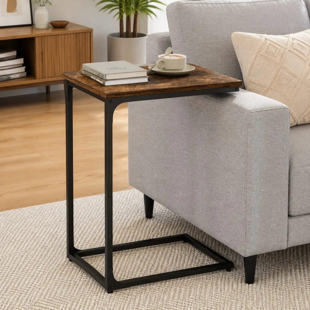 C-Shaped End Table for Living Room and Office