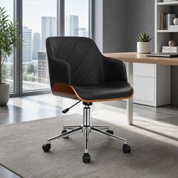Elegant Wooden Office Chair with Adjustable Height